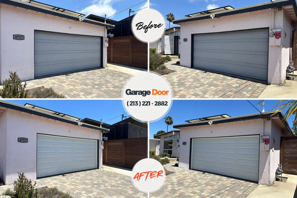 Before and after: garage door repair Langhorne Manor, PA